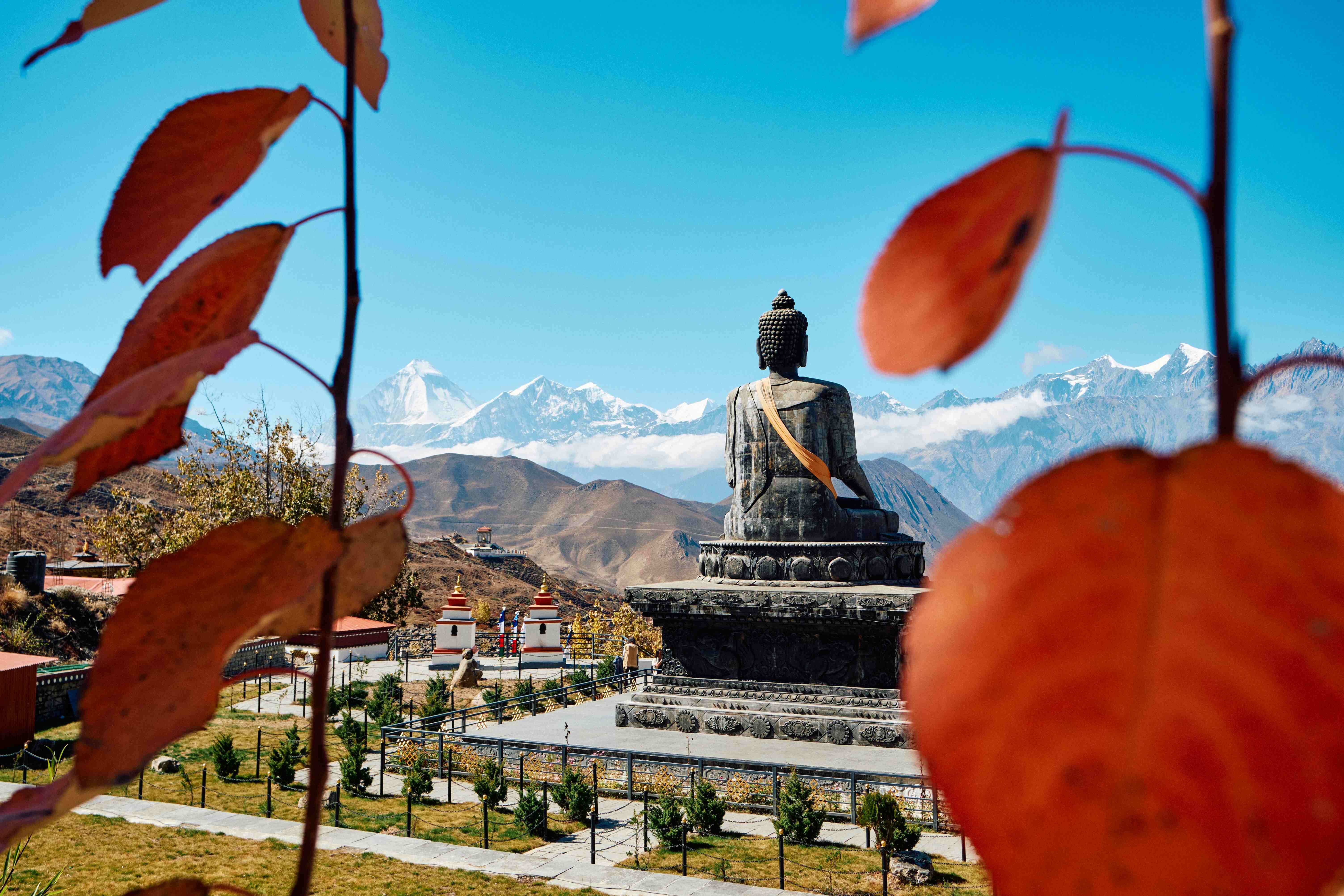 Buddha infront of Mountains
